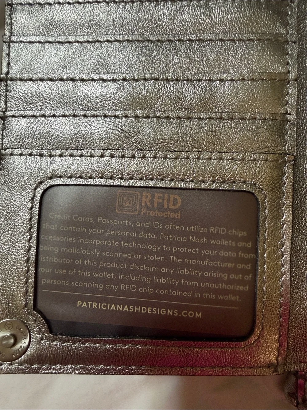 Nwt Patricia Nash metallic silver Chiavella Phone wallet Crossbody bag
